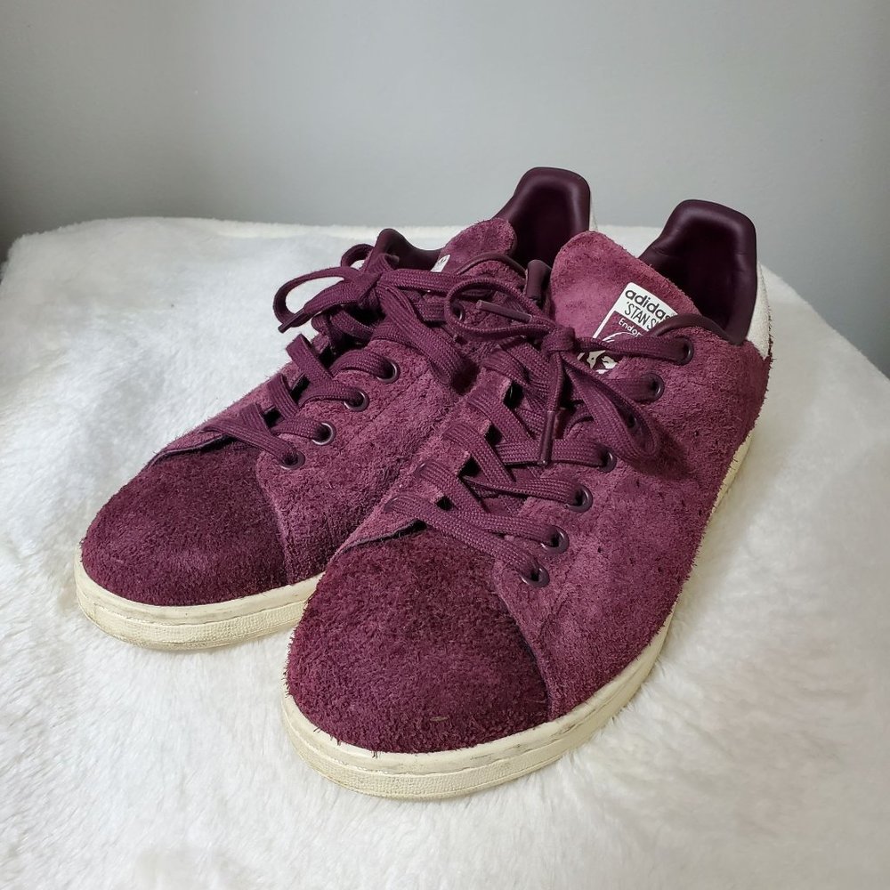 Adidas Stan Smith Suede Red Shoes 8.5
